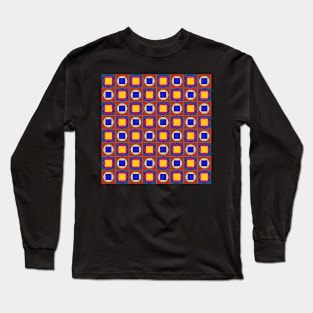 retro seventies style geometric pattern Long Sleeve T-Shirt